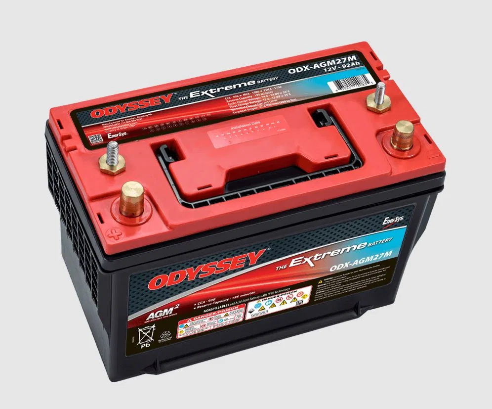 ODX-AGM27M – ODYSSEY Battery, Group 27 12 Volt 930 Cold Cranking Amps Standard Post/ Threaded Stud Dual Top Terminal ...